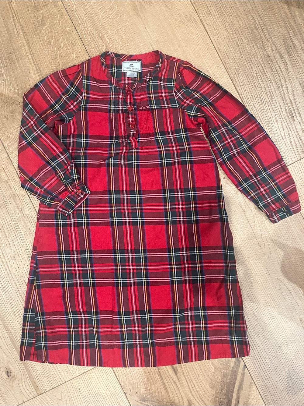 Petite Plume girls plaid flannel nightgown pajamas - size 6